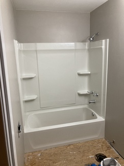 Bathroom tub walls and paint complete